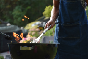 Outdoor barbecue grill ready for cleaning and maintenance