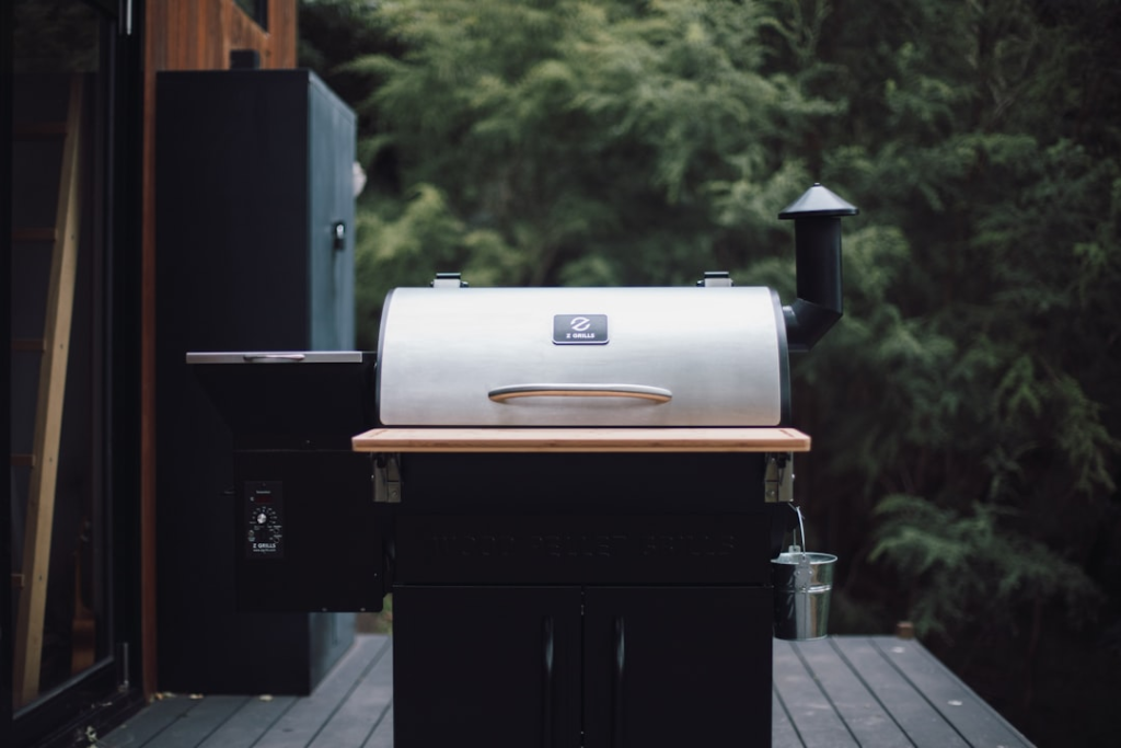 Pellet smoker grill for backyard barbecue