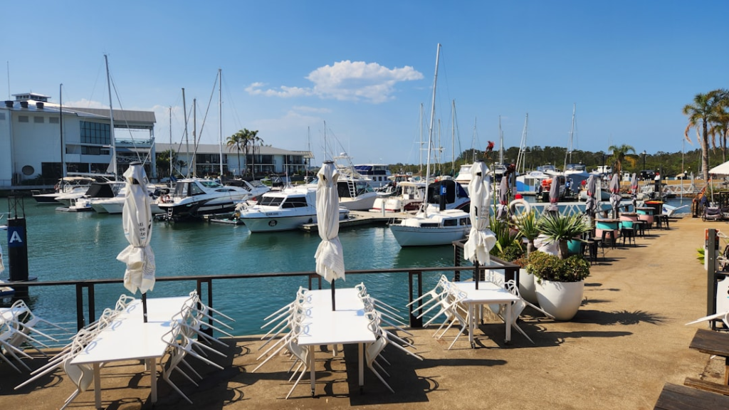 Boats at a marina for portable grilling and outdoor cooking